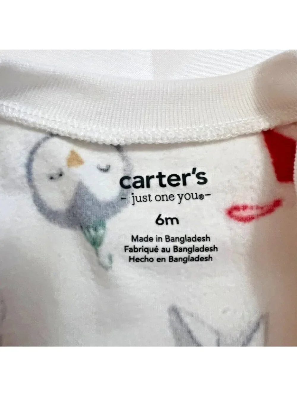 Carters Just One You Footed Santa Penguin 2 Way Zipper Sleep Play Sz 6M NWT